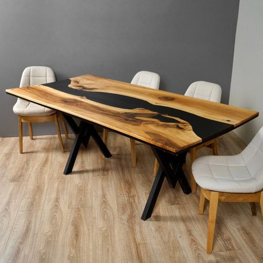 Home blackepoxymattfinishdiningtable