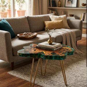 ocean wave epoxy coffee table