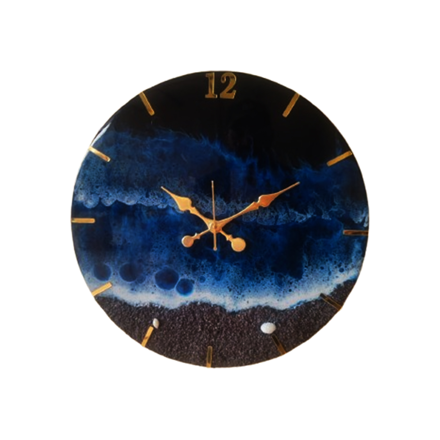 pure epoxy resin wall clock – ocean blue flow pure epoxy resin wall clock – ocean blue flow