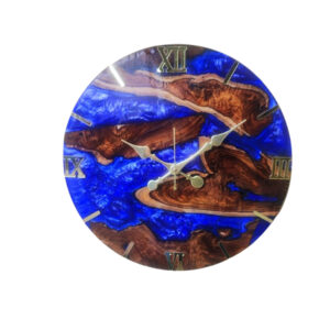 artistic teak wood & multicolor epoxy resin wall clock