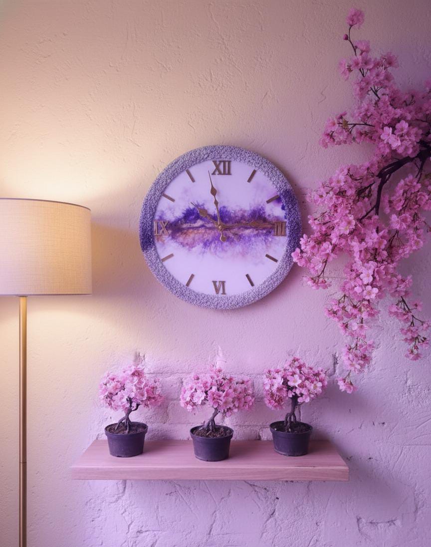 pure epoxy resin wall clock – crystal clear minimal pure epoxy resin wall clock – crystal clear minimal