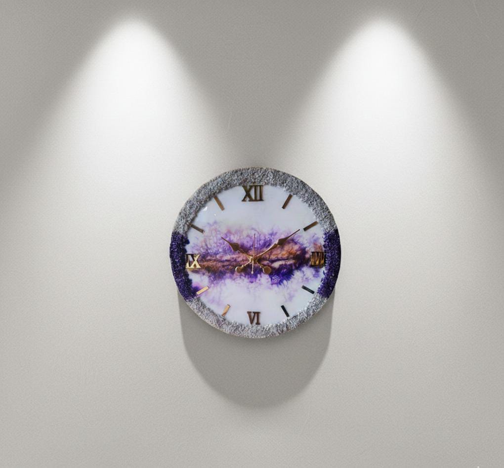 pure epoxy resin wall clock – crystal clear minimal pure epoxy resin wall clock – crystal clear minimal