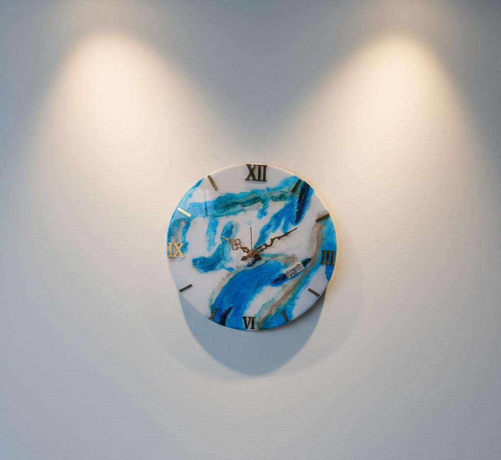 pure epoxy resin wall clock – ocean blue finish pure epoxy resin wall clock – ocean blue finish