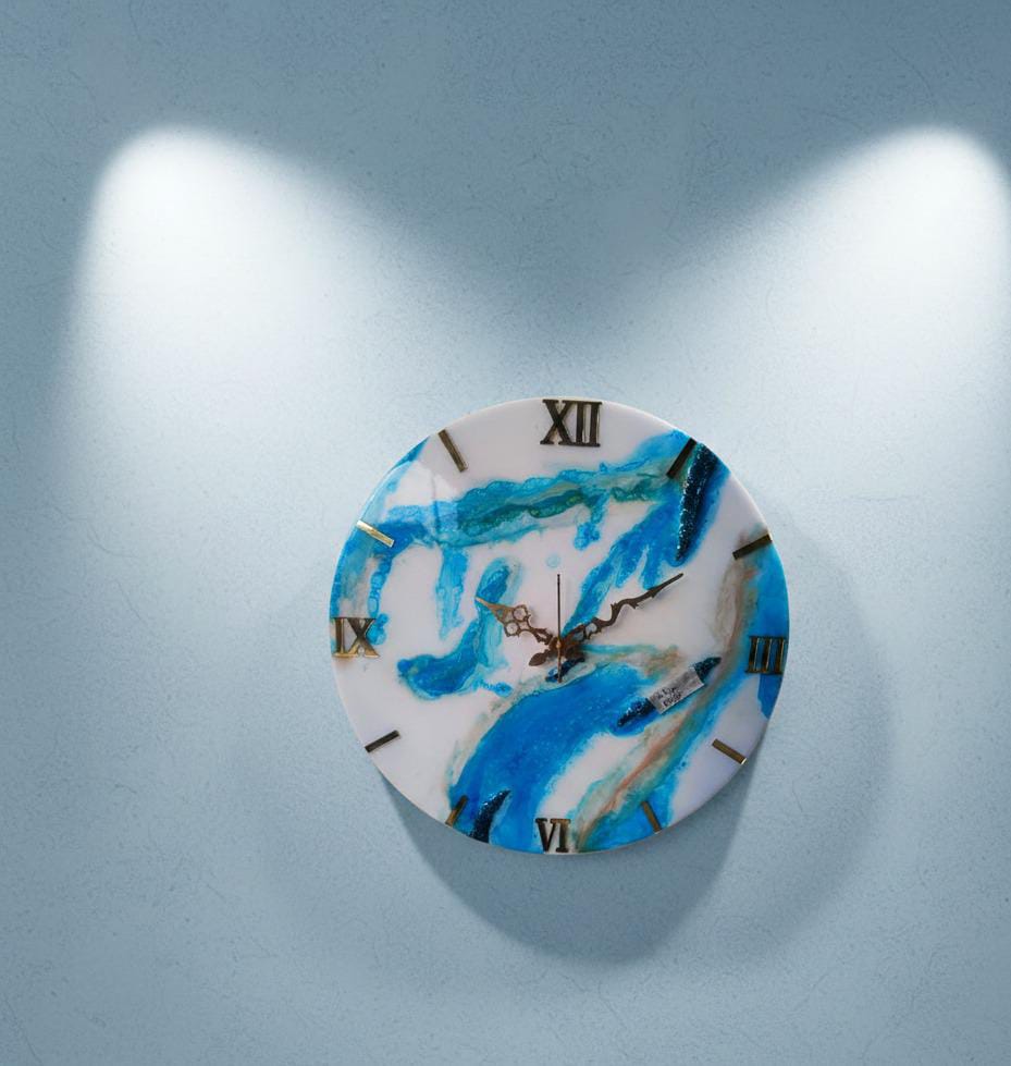 pure epoxy resin wall clock – ocean blue finish pure epoxy resin wall clock – ocean blue finish