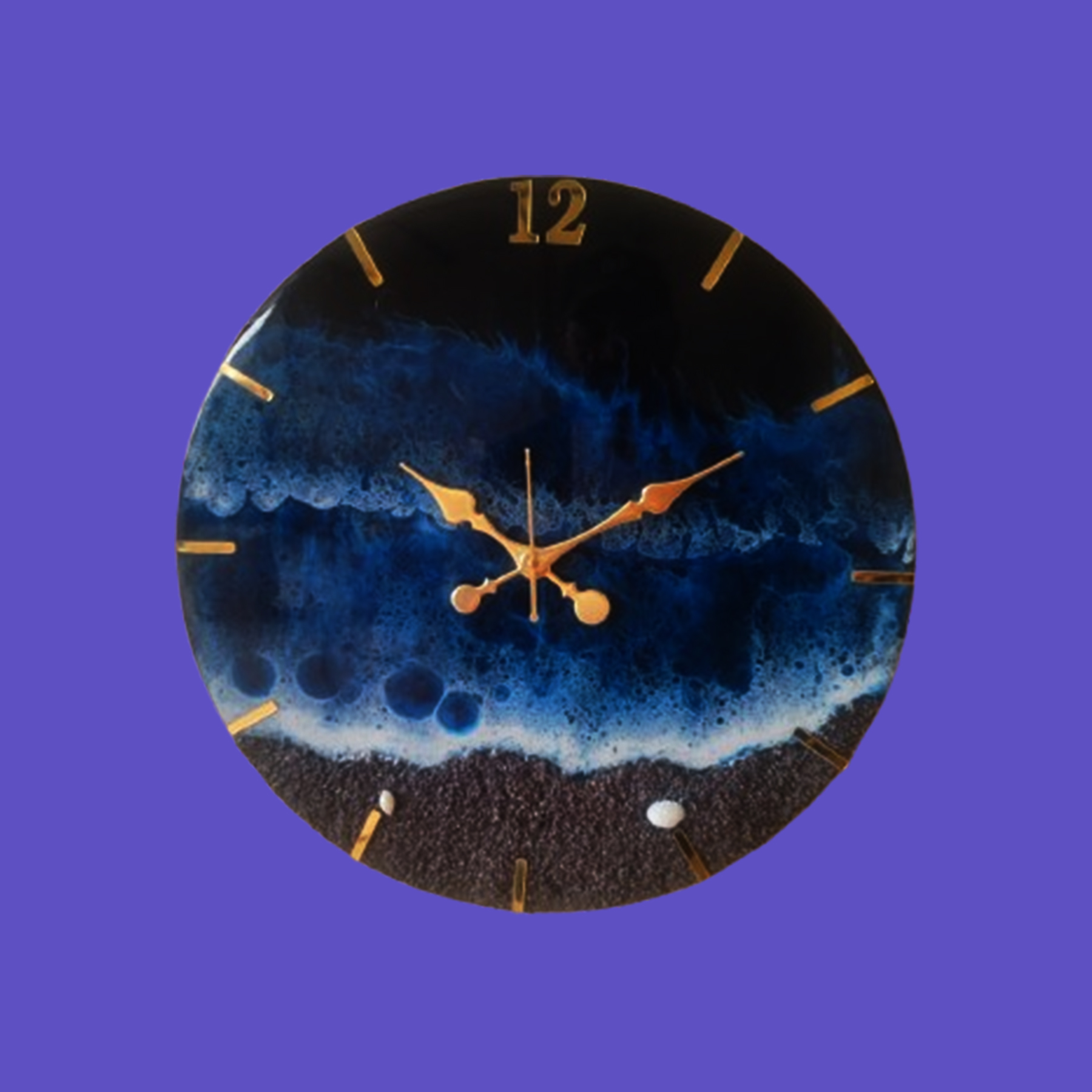 pure epoxy resin wall clock – ocean blue flow pure epoxy resin wall clock – ocean blue flow