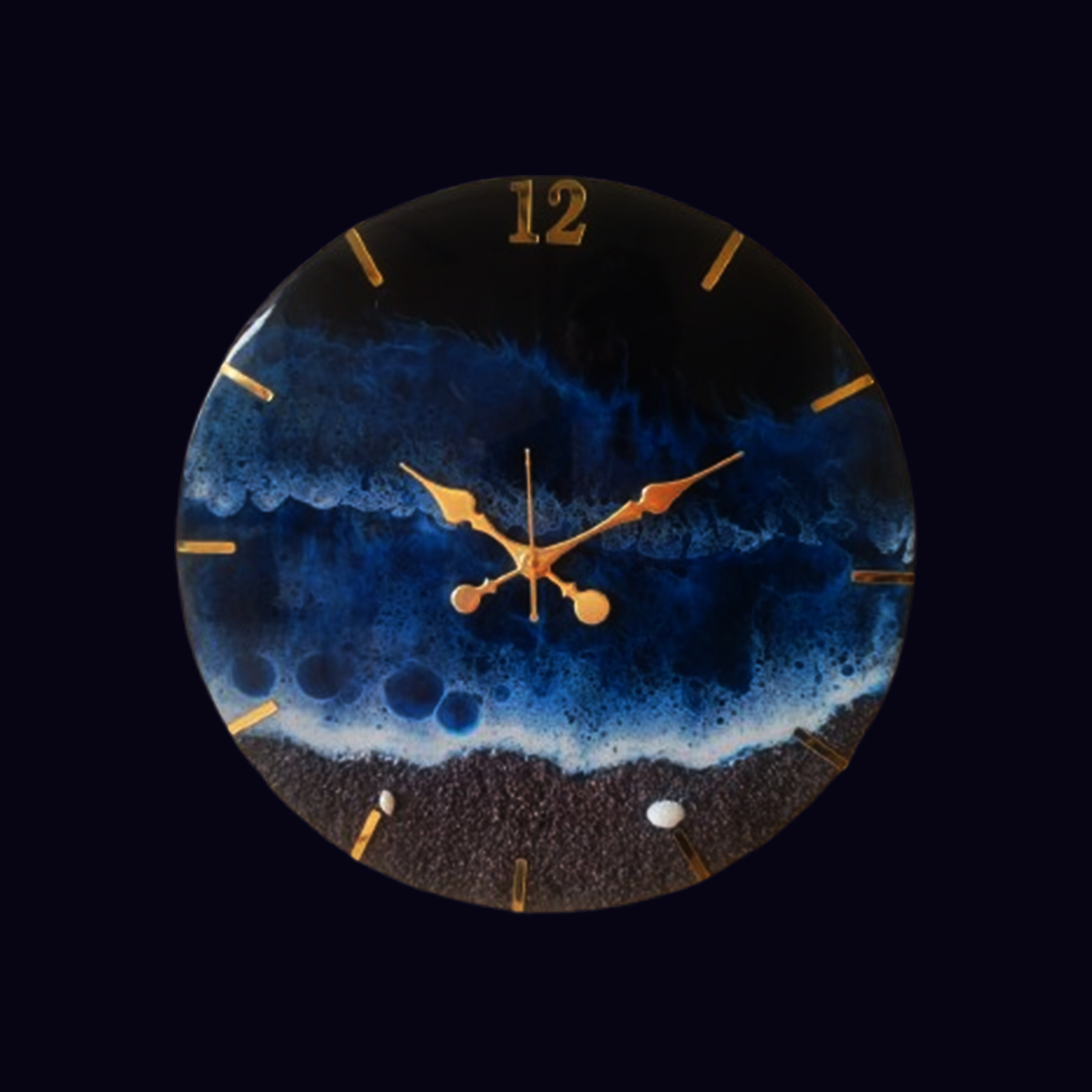 pure epoxy resin wall clock – ocean blue flow pure epoxy resin wall clock – ocean blue flow