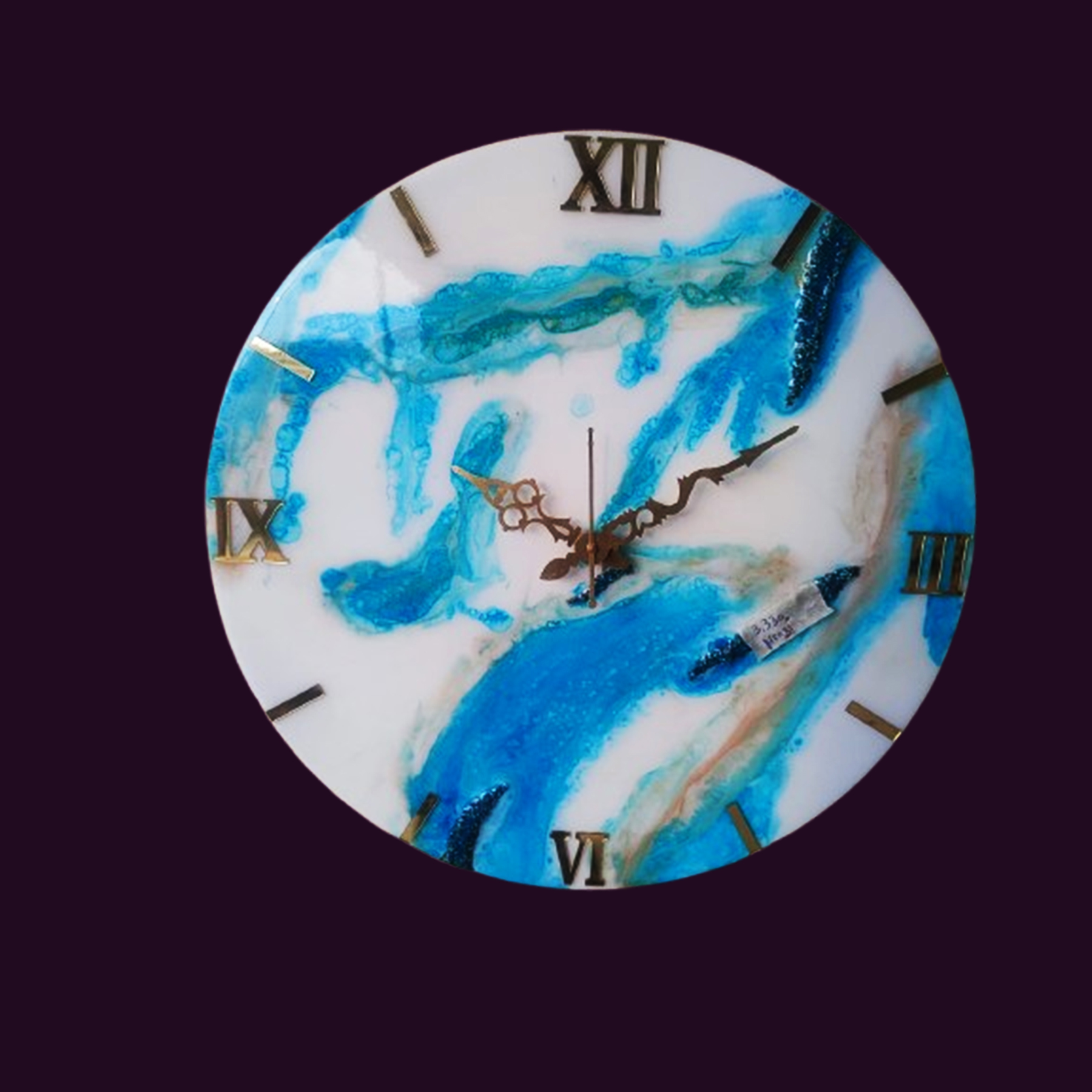 pure epoxy resin wall clock – ocean blue finish pure epoxy resin wall clock – ocean blue finish