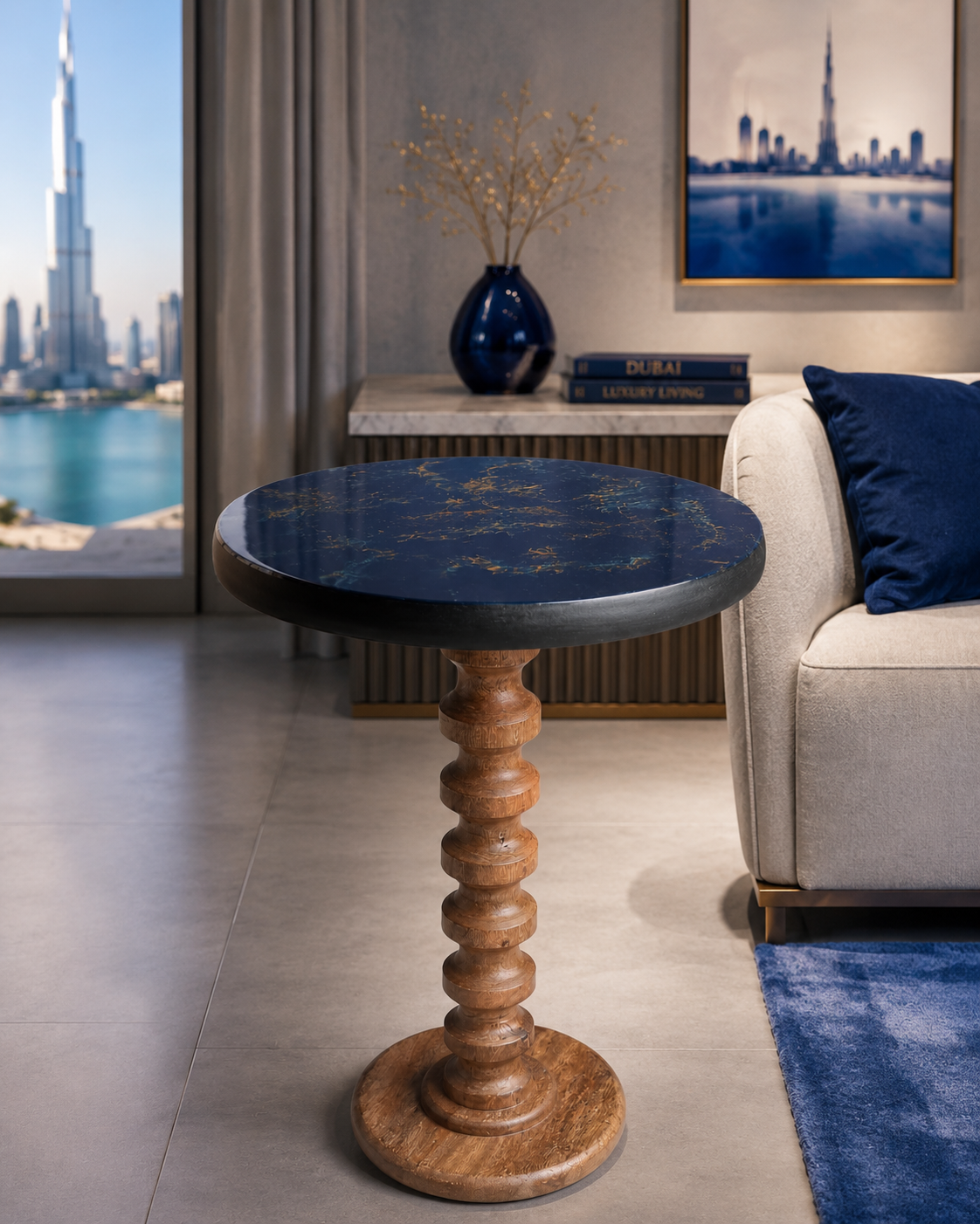 blue resin art coffee table | side & end table for modern interiors blue resin art coffee table | side & end table for modern interiors