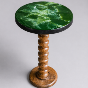 Home green stone top resin coffee table | side & end table for modern interiors