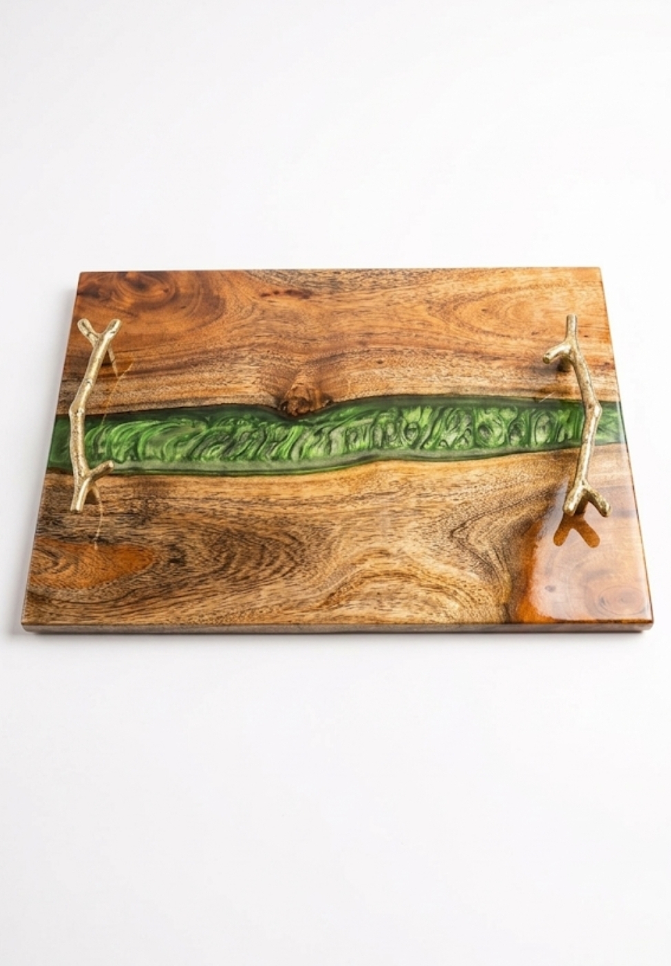 green resin river wood & epoxy serving tray green resin river wood & epoxy serving tray