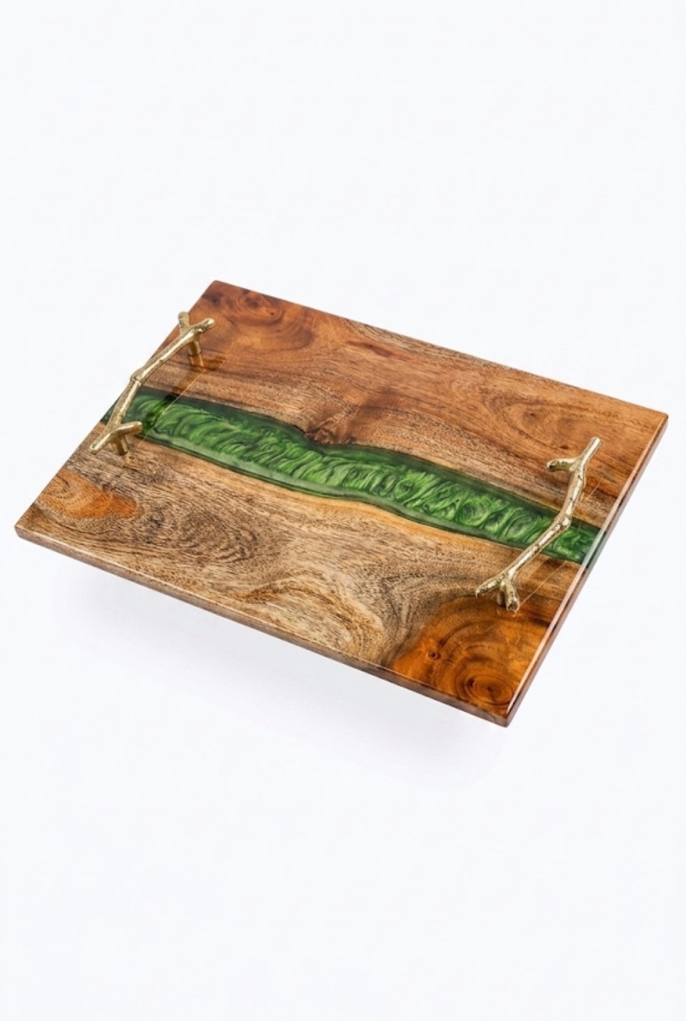 green resin river wood & epoxy serving tray green resin river wood & epoxy serving tray