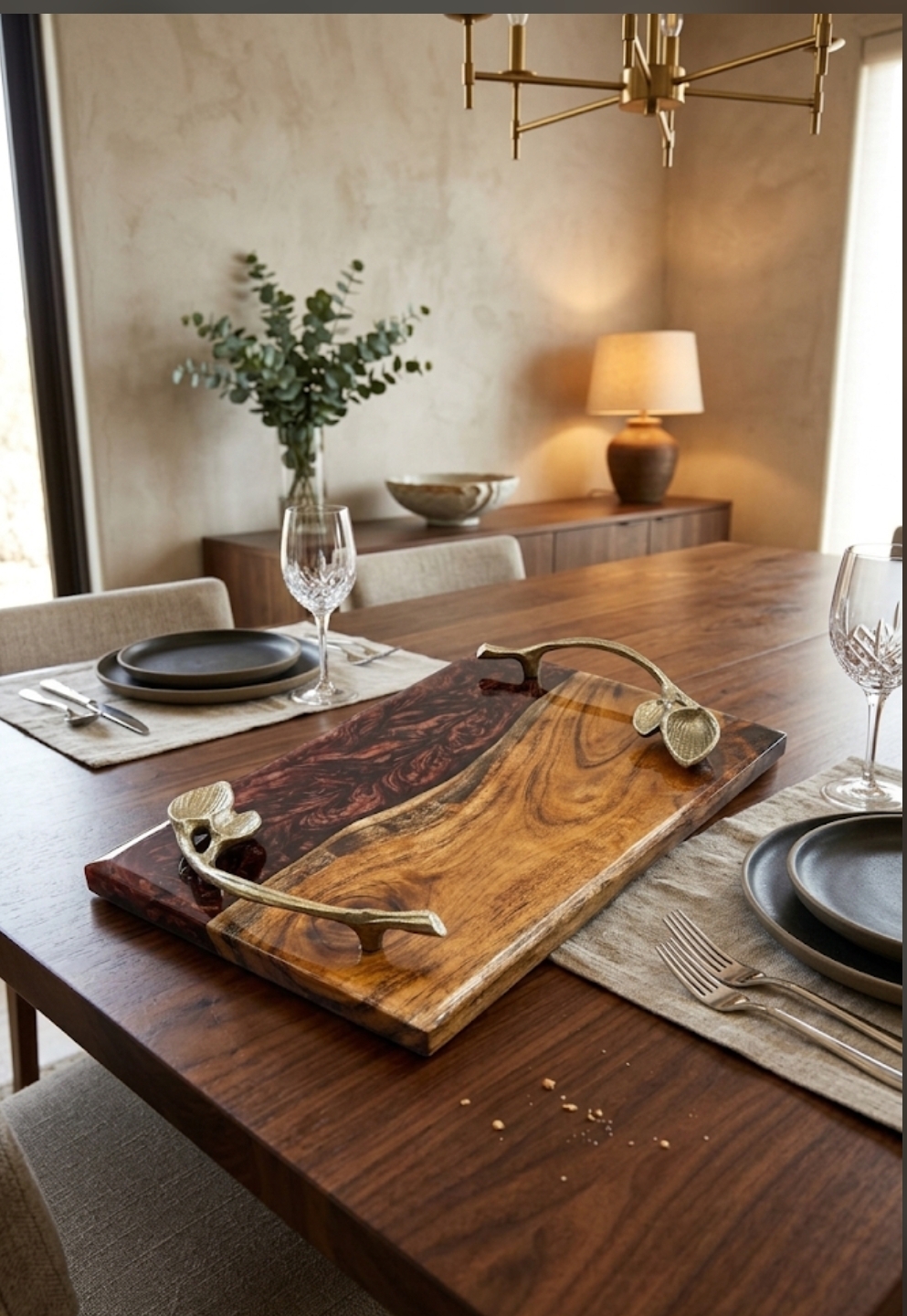 red resin wood & epoxy serving tray red resin wood & epoxy serving tray