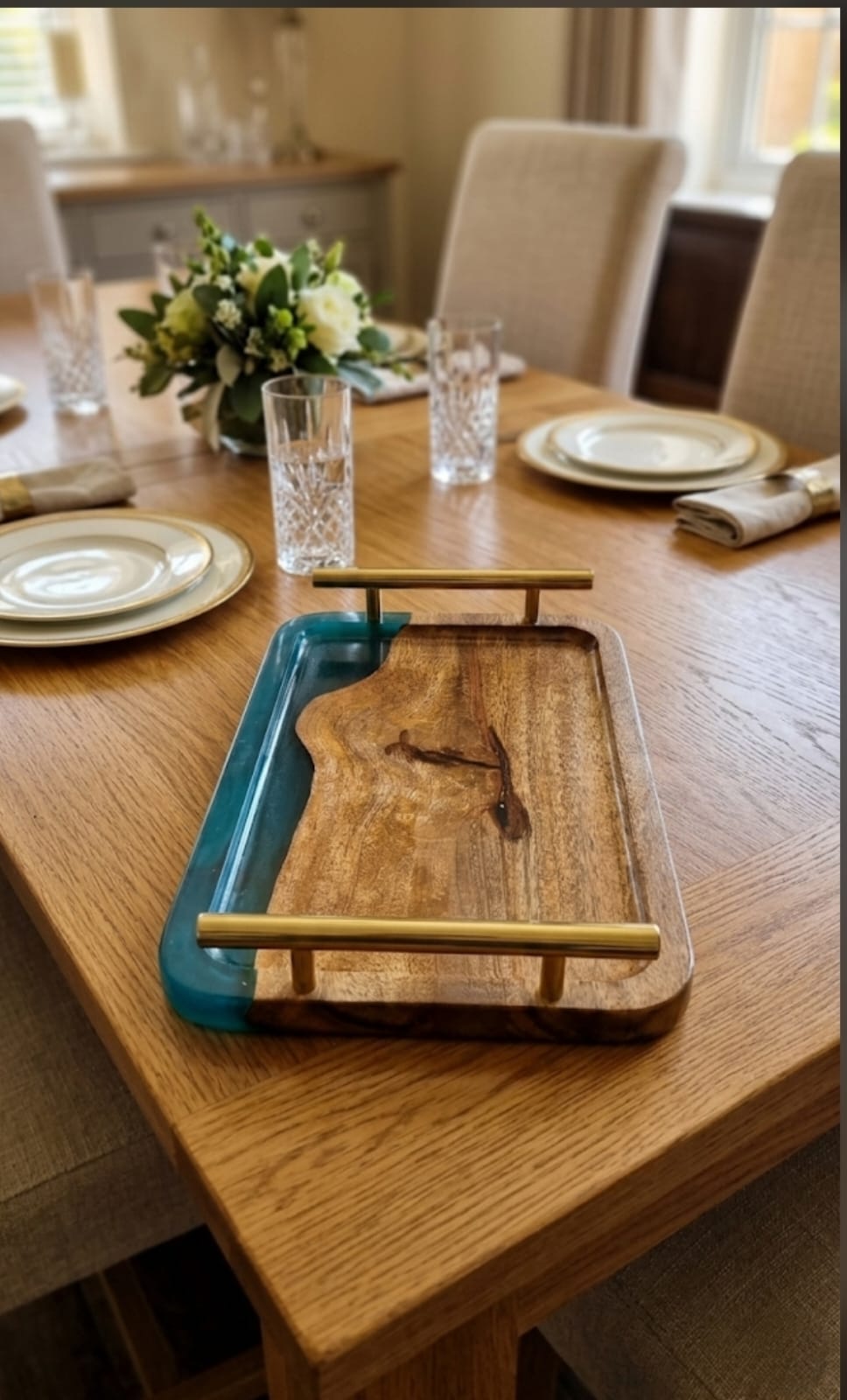 aqua blue epoxy resin & wood elegant resin design serving tray aqua blue epoxy resin & wood elegant resin design serving tray