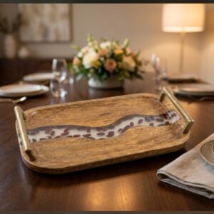 Home rajma river wood & epoxy serving tray