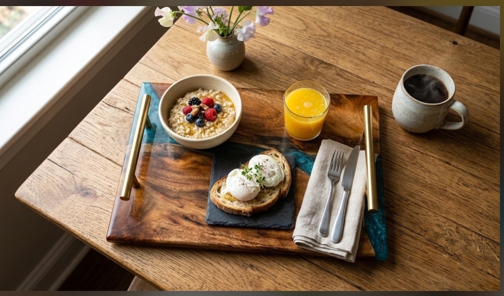 blue river epoxy resin & wood elegant design serving tray blue river epoxy resin & wood elegant design serving tray
