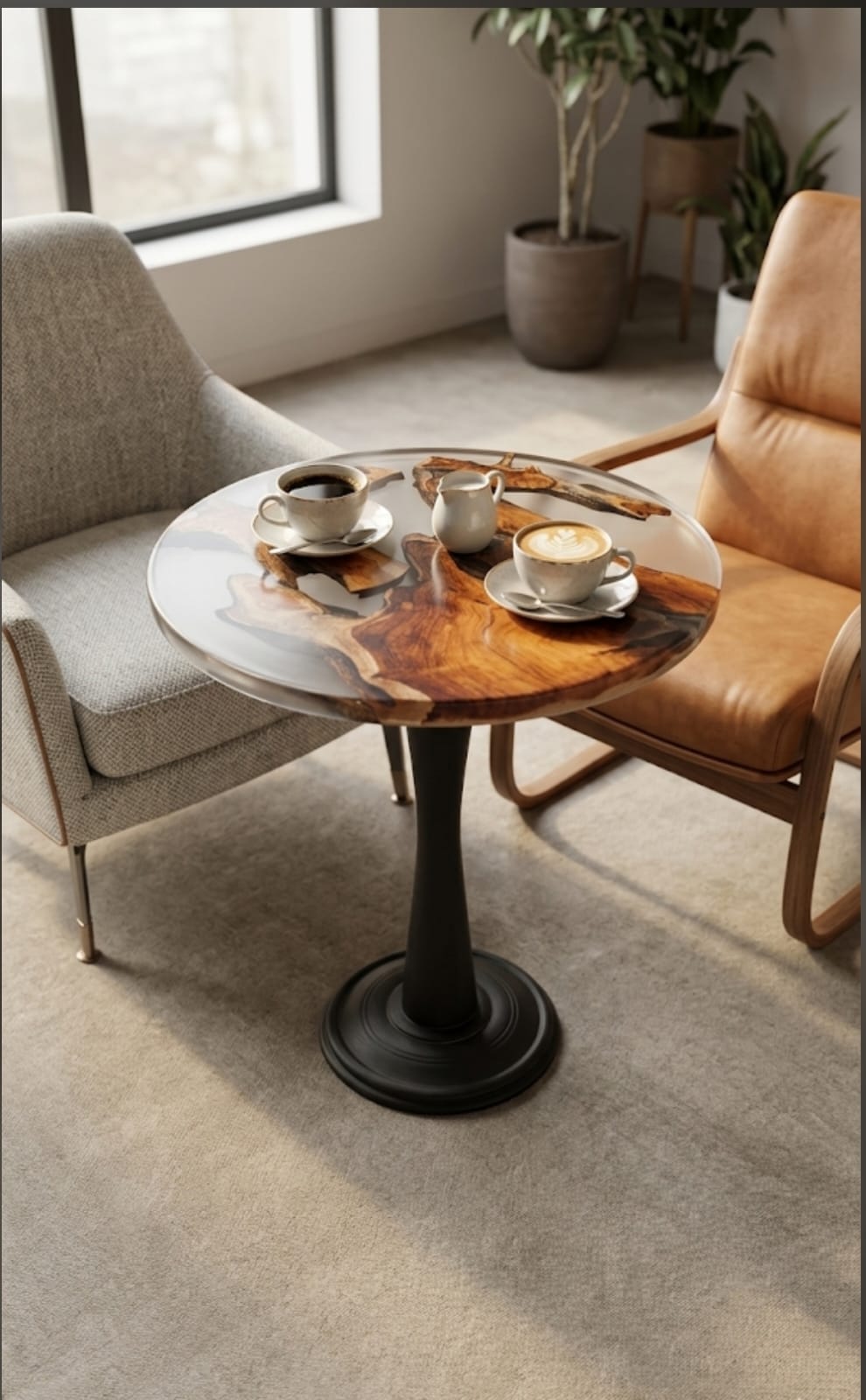clear epoxy round table, coffee table, living room table clear epoxy round table, coffee table, living room table