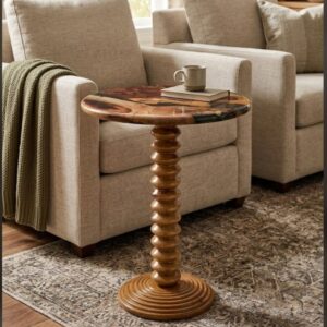 Home white epoxy coffee table | side & end table for modern interiors